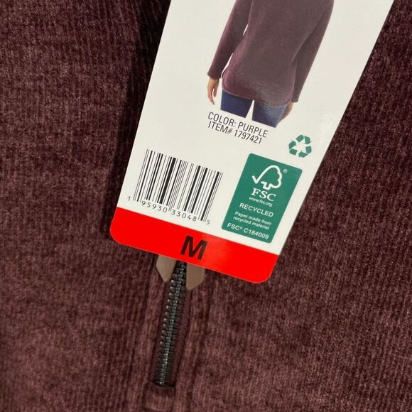 NEW 32 Degrees Heat Womens M Maroon 1/4 Zip Pullover Sweatshirt Polyester Fleece - Picture 7 of 10